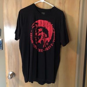 Diesel Industry Mohican Black T-Shirt Sz XXL